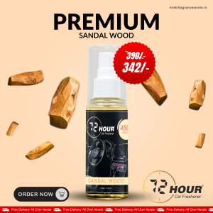 72Hour™ SANDAL WOOD Car Perfume 50ml Limited Offer (Multipurpose)