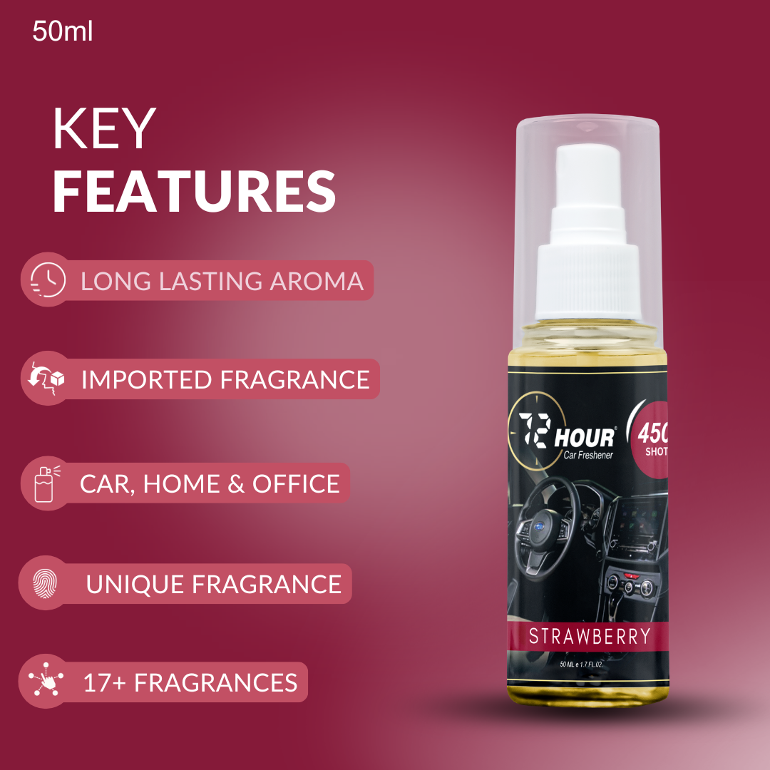 72hour™ strawberry car perfume 50ml limited offer (multipurpose) 72hour™ strawberry car perfume 50ml limited offer (multipurpose)